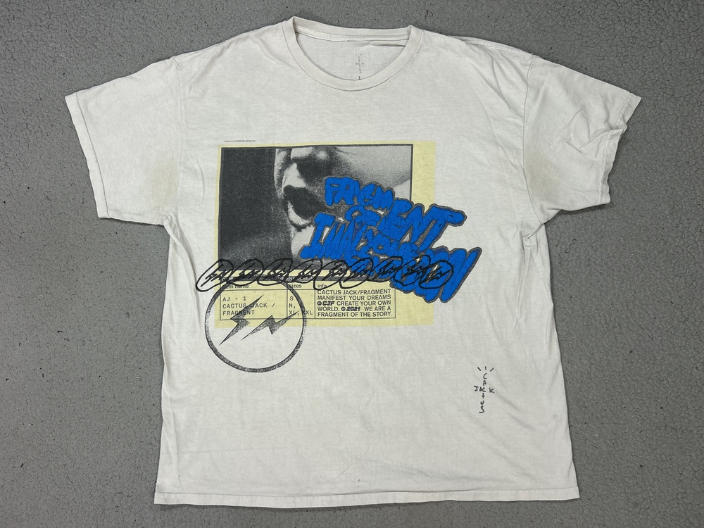 Cactus Jack Fragment Shirt Mens Large White Graphic Tee Streetwear 2021